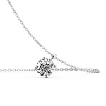 14K White Gold 1/3 Carat Lab Grown Diamond Solitaire Pendant
