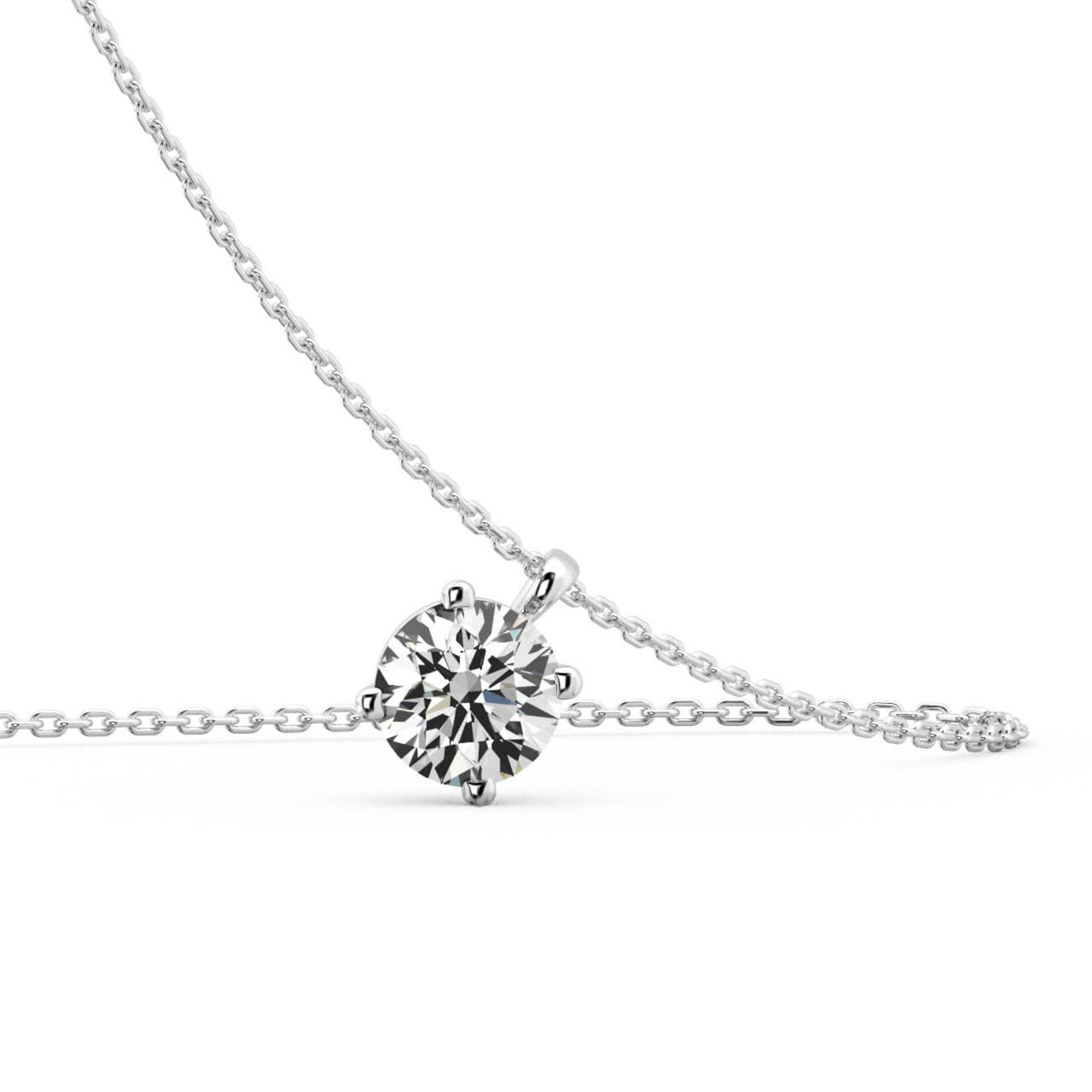 14K White Gold 1/3 Carat Lab Grown Diamond Solitaire Pendant