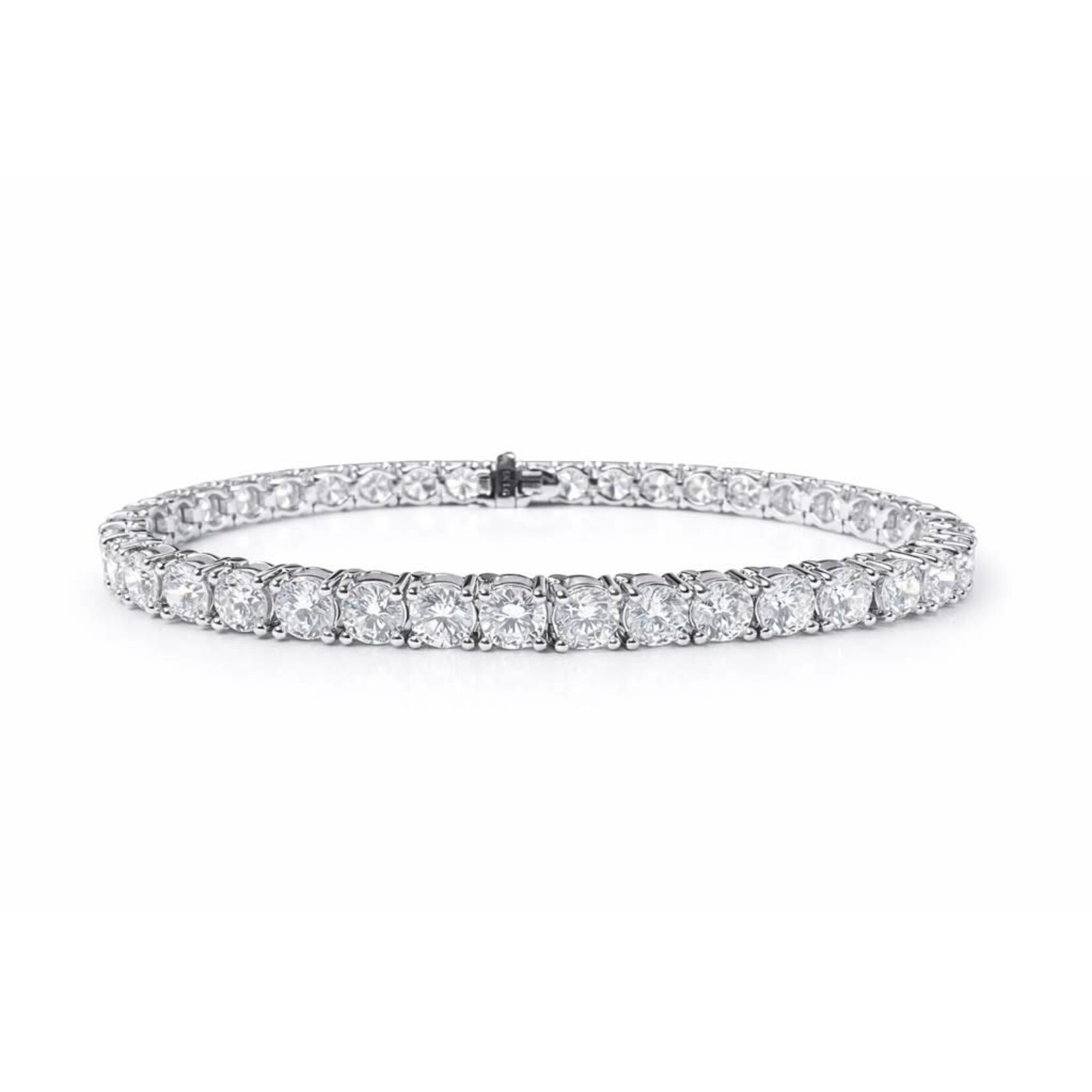 14K White Gold Lab Grown 10  3/4 Carat Diamond Tennis Bracelet