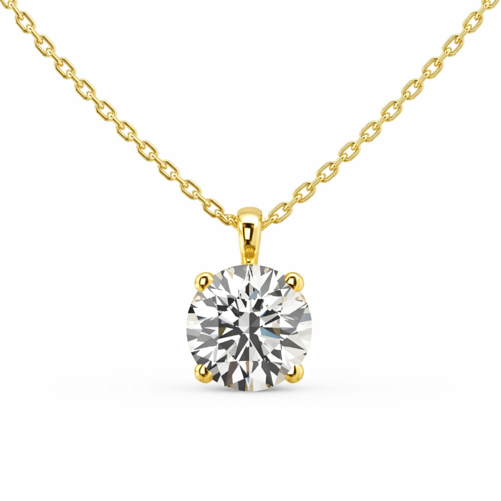 14K Yellow Gold 1/2 Carat Lab Grown Diamond Solitaire Pendant