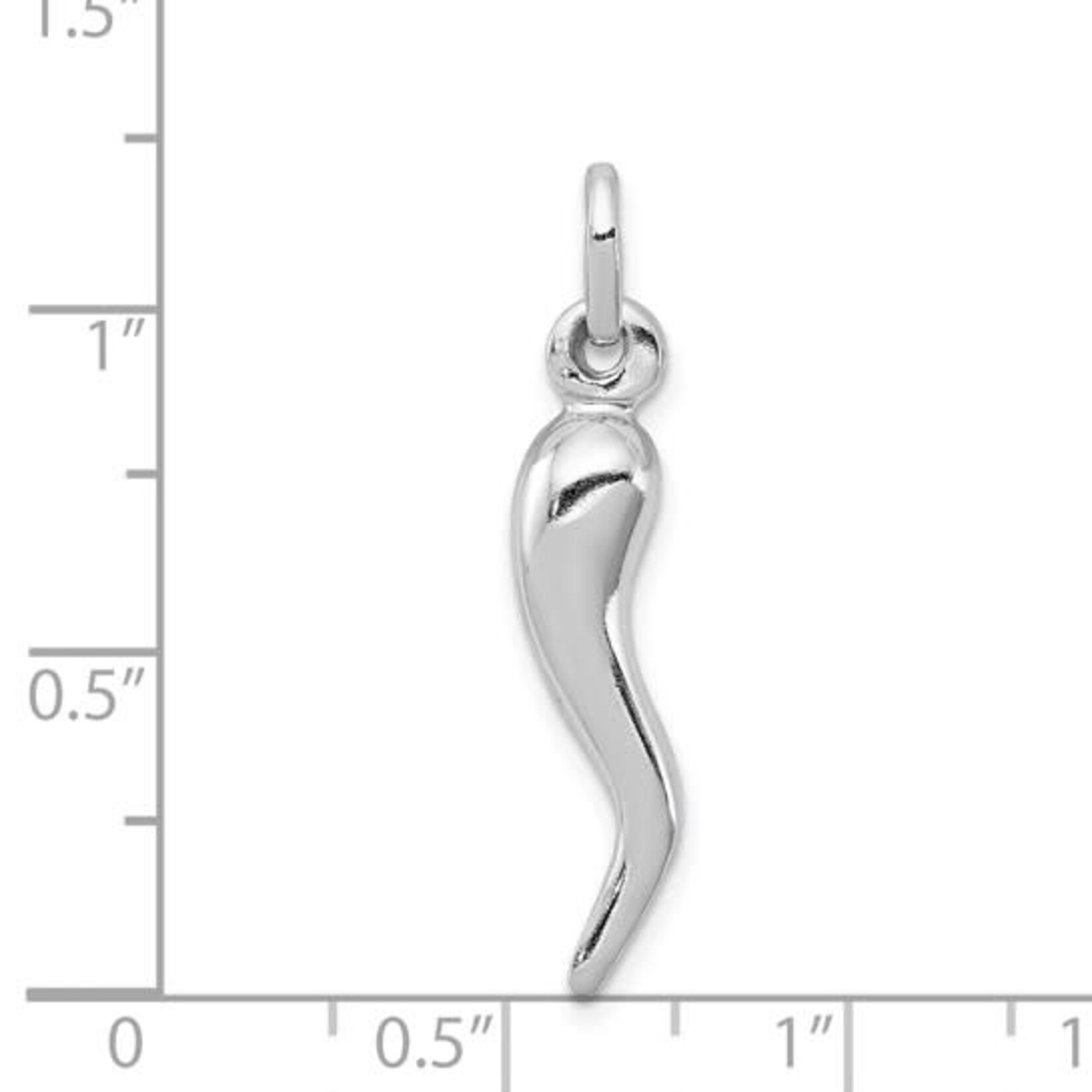 Sterling Silver Italian Horn Charm Pendant