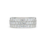 Platinum Three Row 3.68 Carat Diamond Band