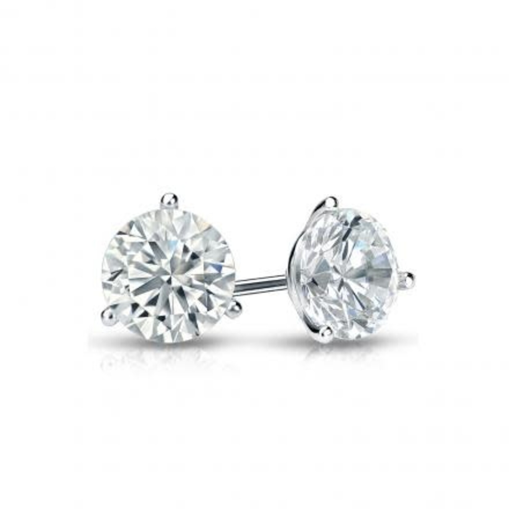 14K White Gold 2 Carat Lab Grown Diamond Stud Earrings