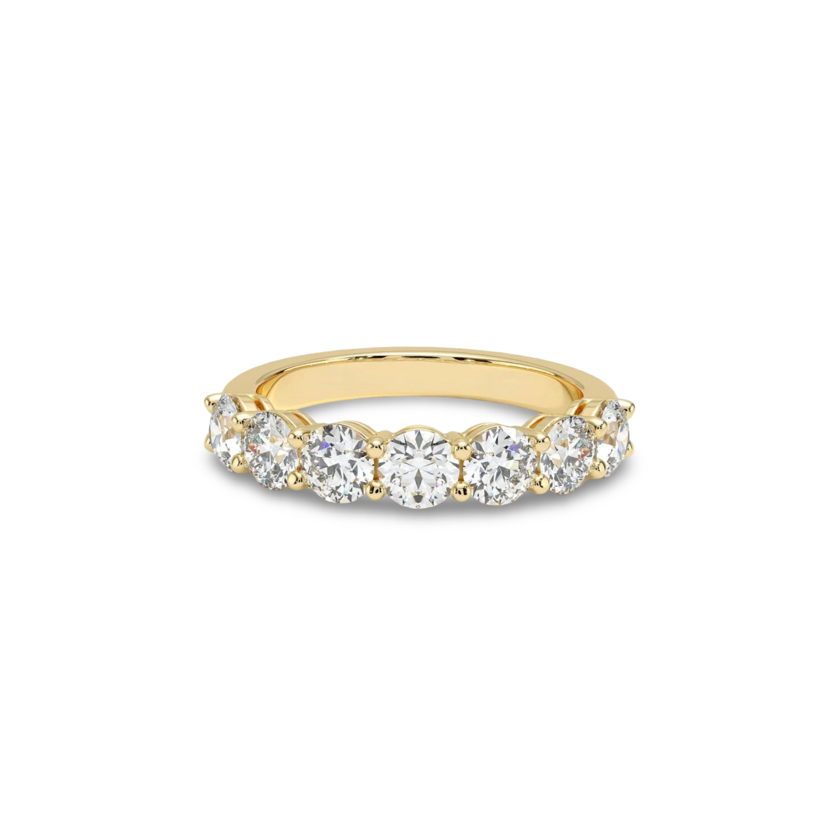 14K Yellow Gold 1 3/4 Carat Lab Diamond 7 Stone Band