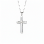 Sterling Silver Small Beveled Cross