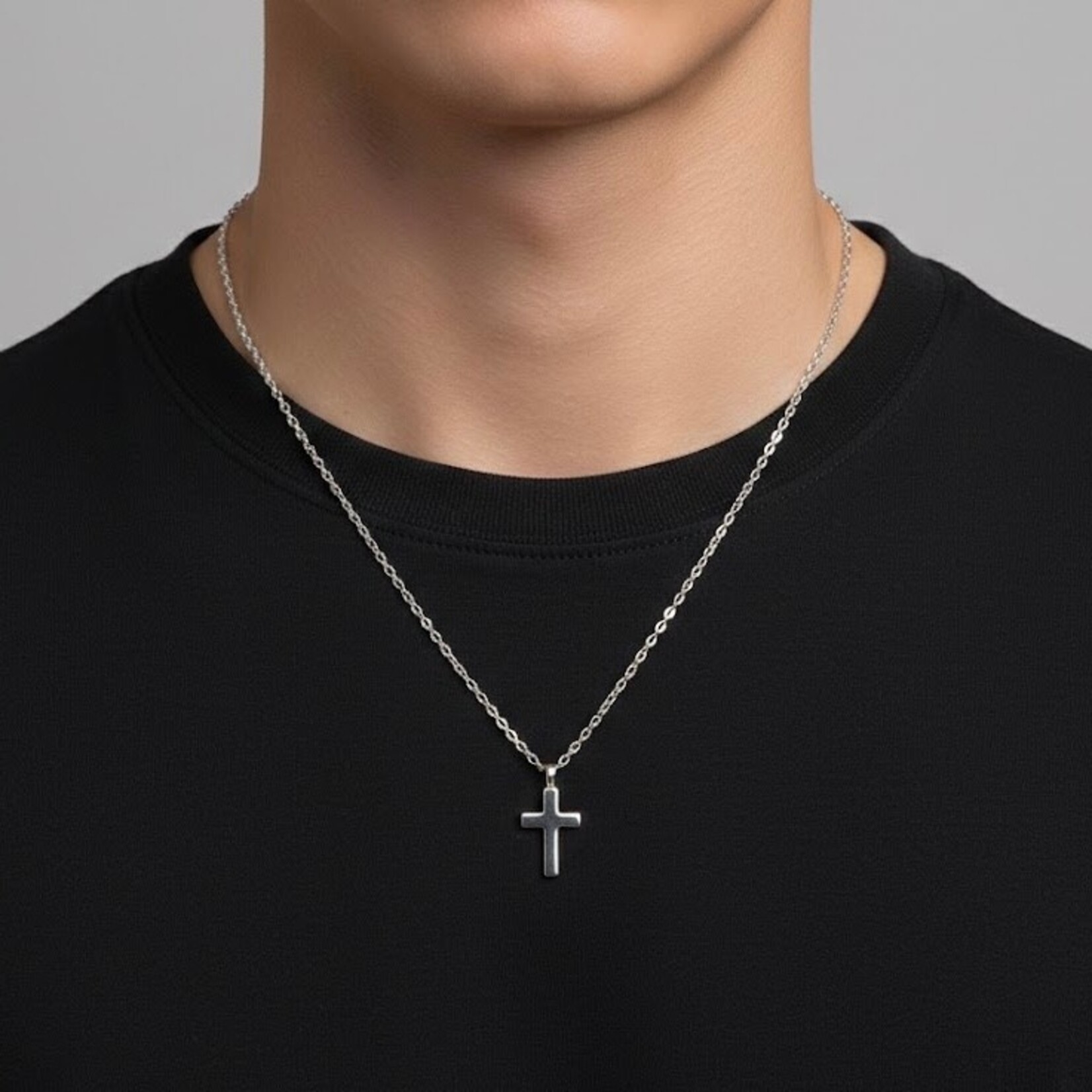 Solid Sterling Silver Small Solid Plain Cross