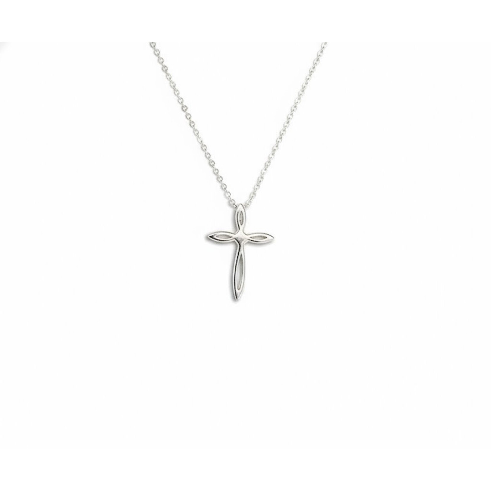 Solid Sterling Silver Small Flower Cross