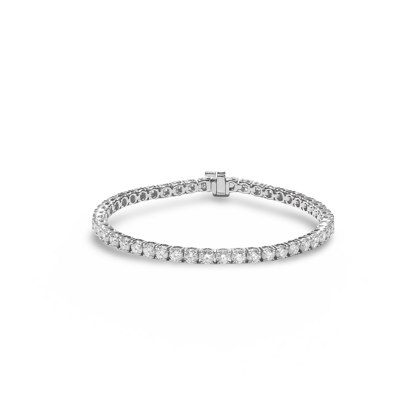 14K White Gold 7 1/4 Carat Diamond Tennis Bracelet