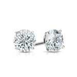 14K White Gold 4 Carat Lab Grown Diamond Stud Earrings