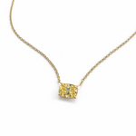 14K Yellow Gold Fancy Yellow Cushion Diamond Pendant