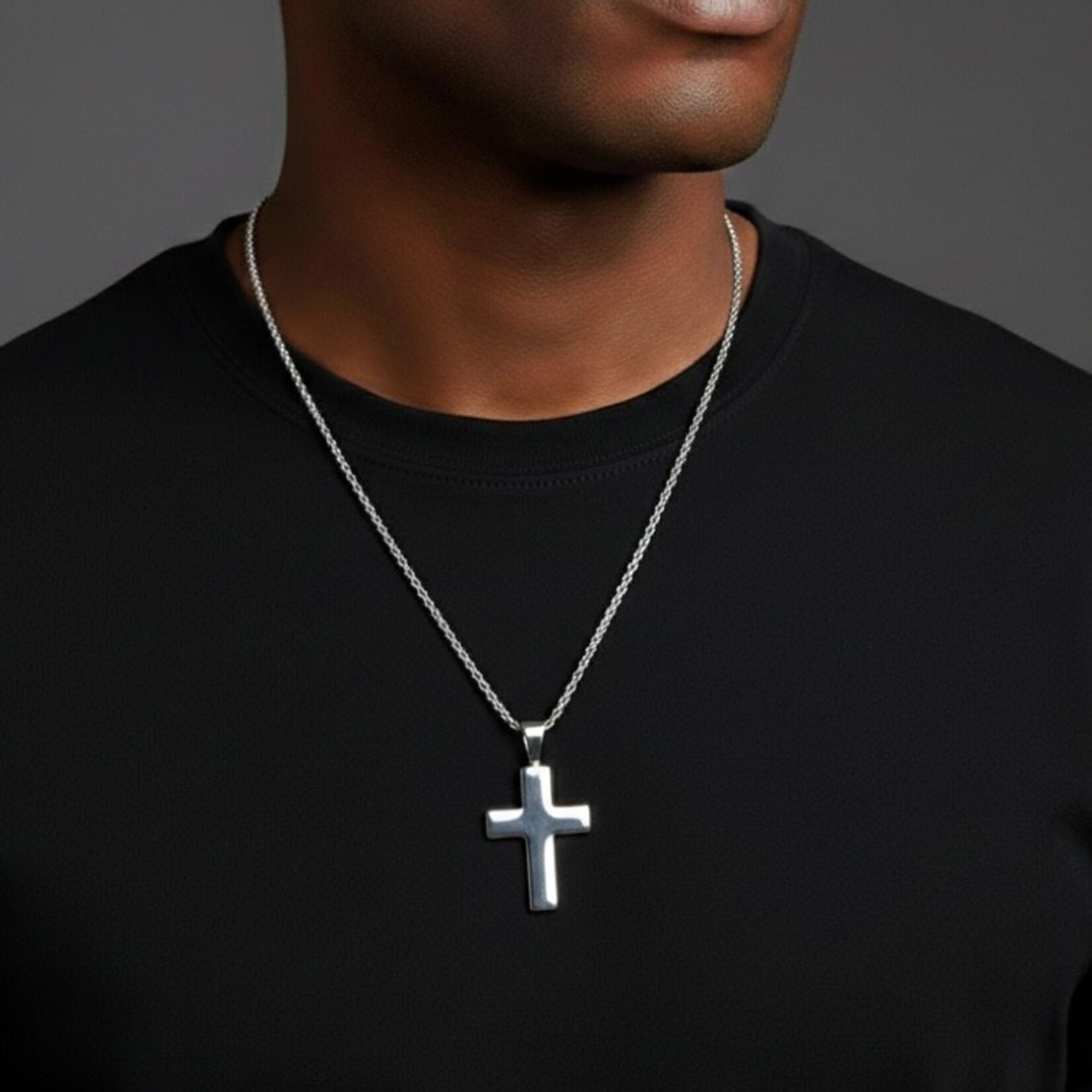 Solid Sterling Silver Large Plain Cross