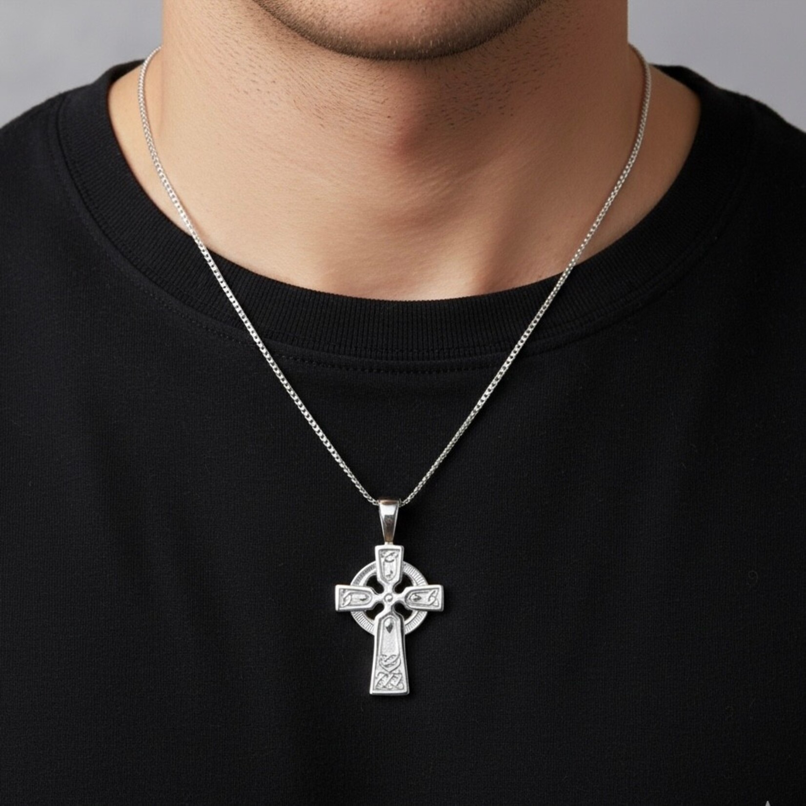 Solid Sterling Silver Large Celtic Cross