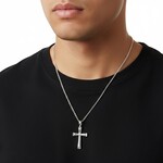 Solid Sterling Silver Medium Round Flair Cross