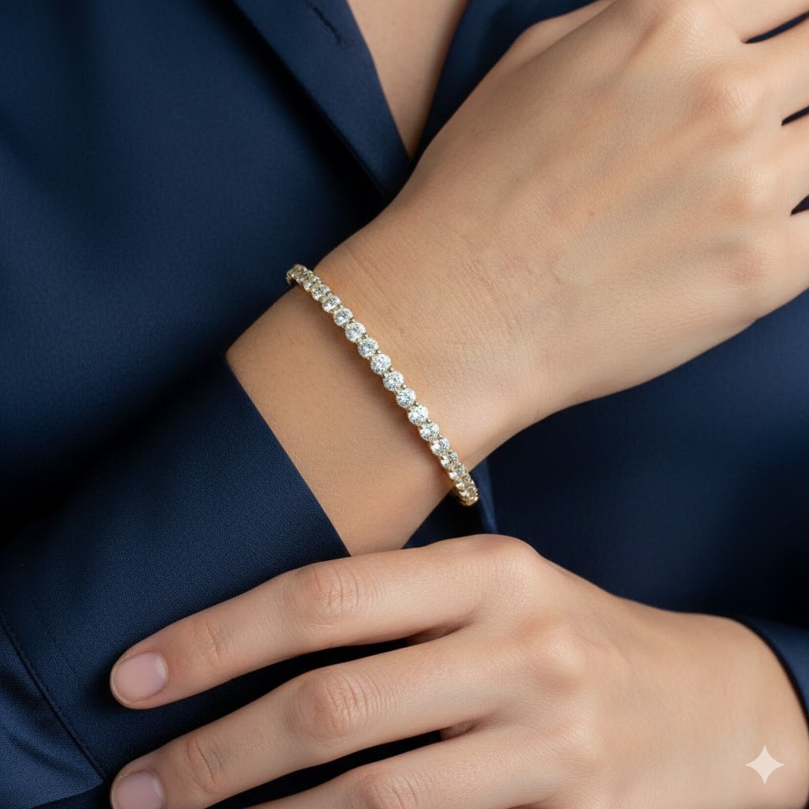 14K Yellow Gold 2.61 Carat Diamond Bangle