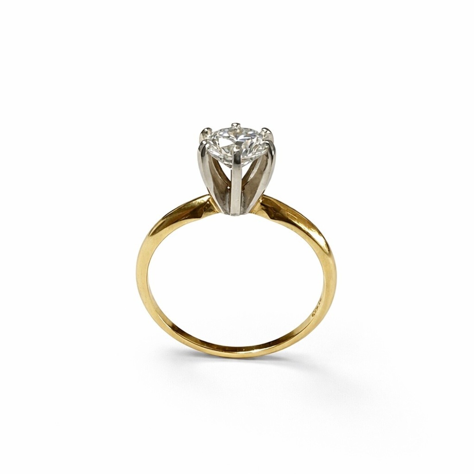 14K Yellow Gold 1/2 Carat Round Diamond Solitaire Ring