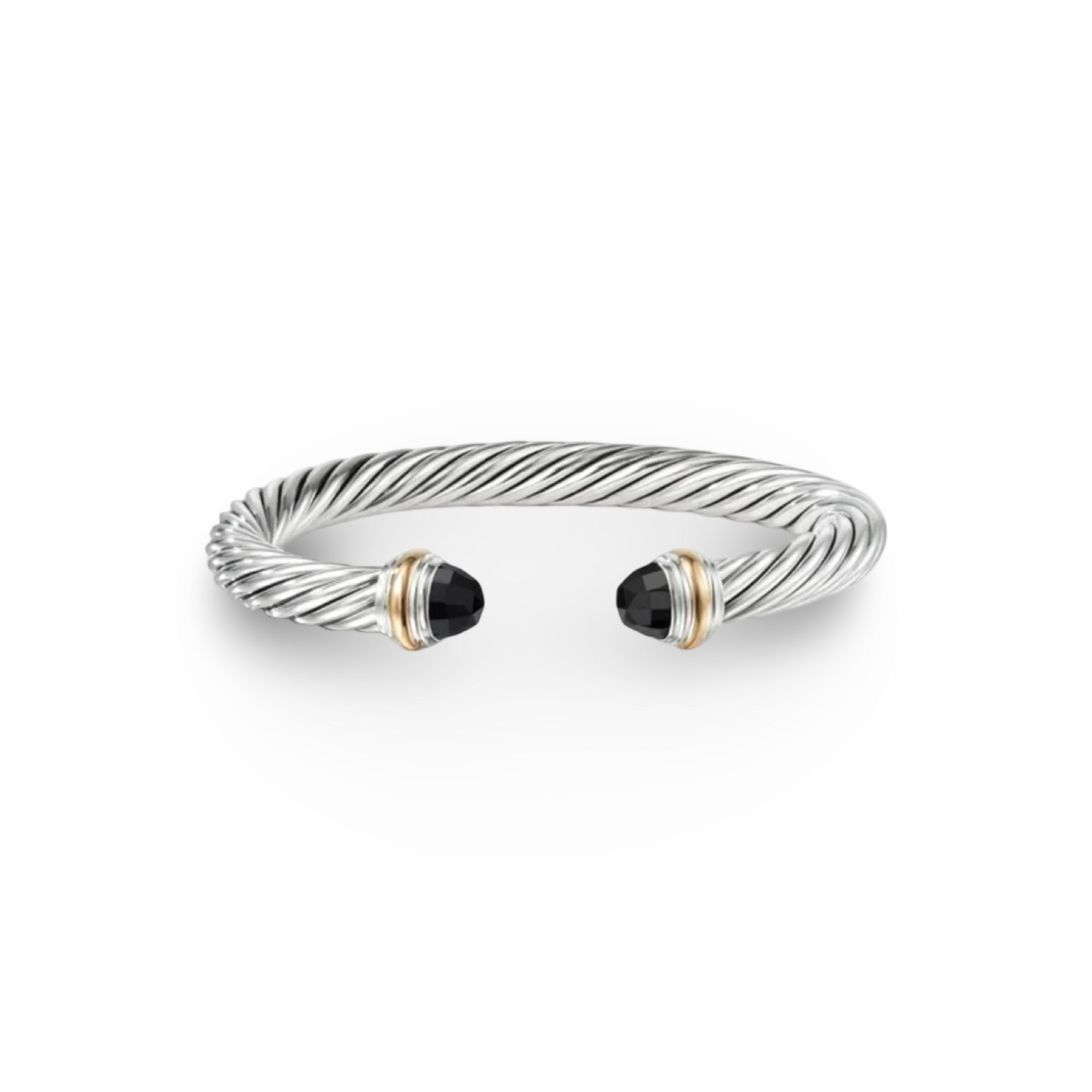 Sterling Silver Black Onyx David Yurman Cuff Bracelet
