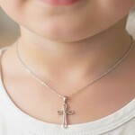 Solid Sterling Silver Small Open Knot Cross
