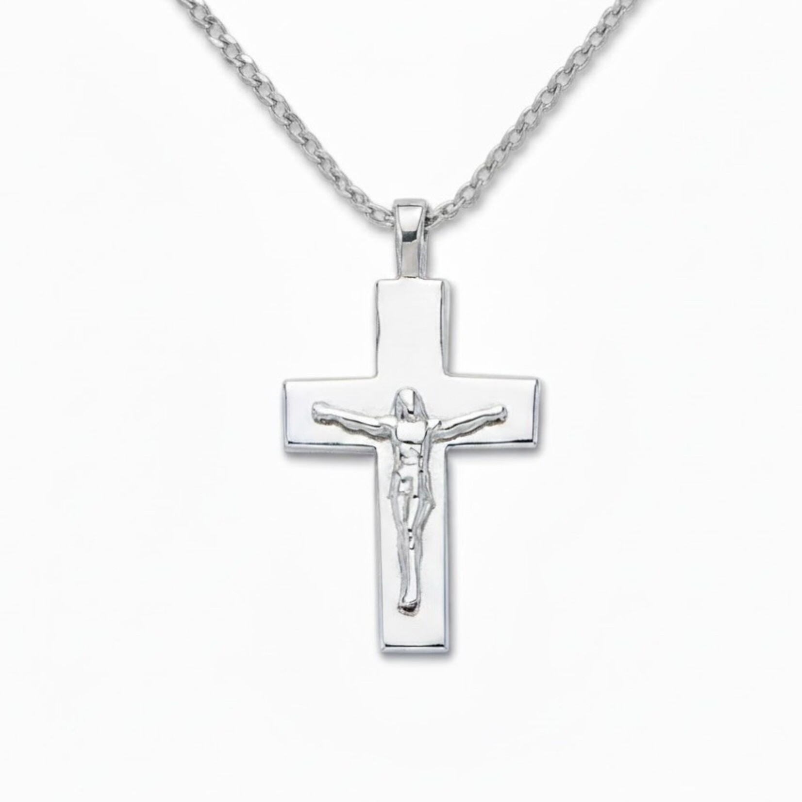 Solid Sterling Silver Large Solid Crucifix