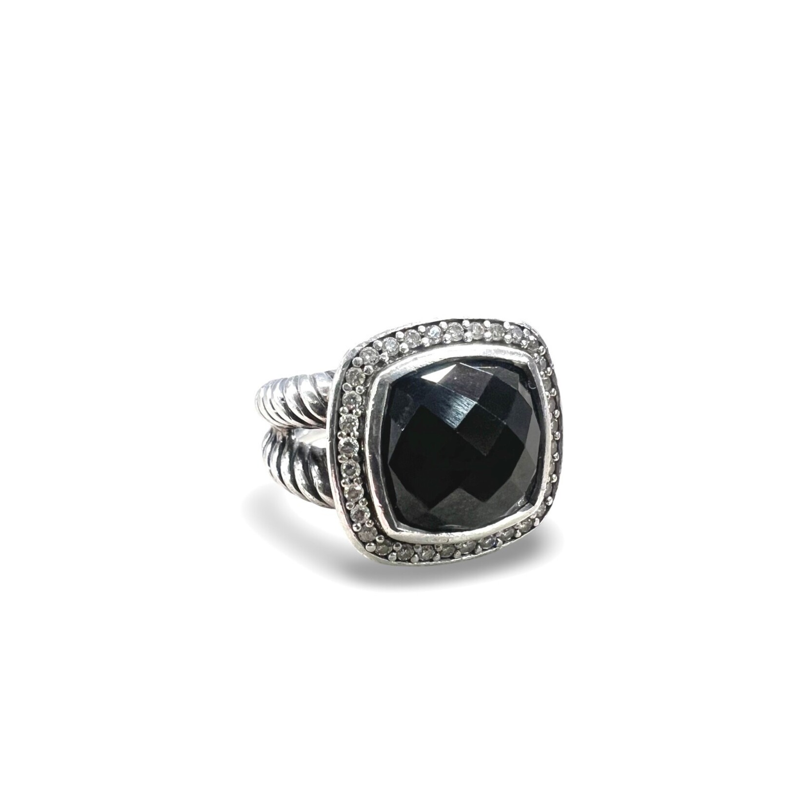 Sterling Silver Black Onyx & Diamond David Yurman Albion Ring