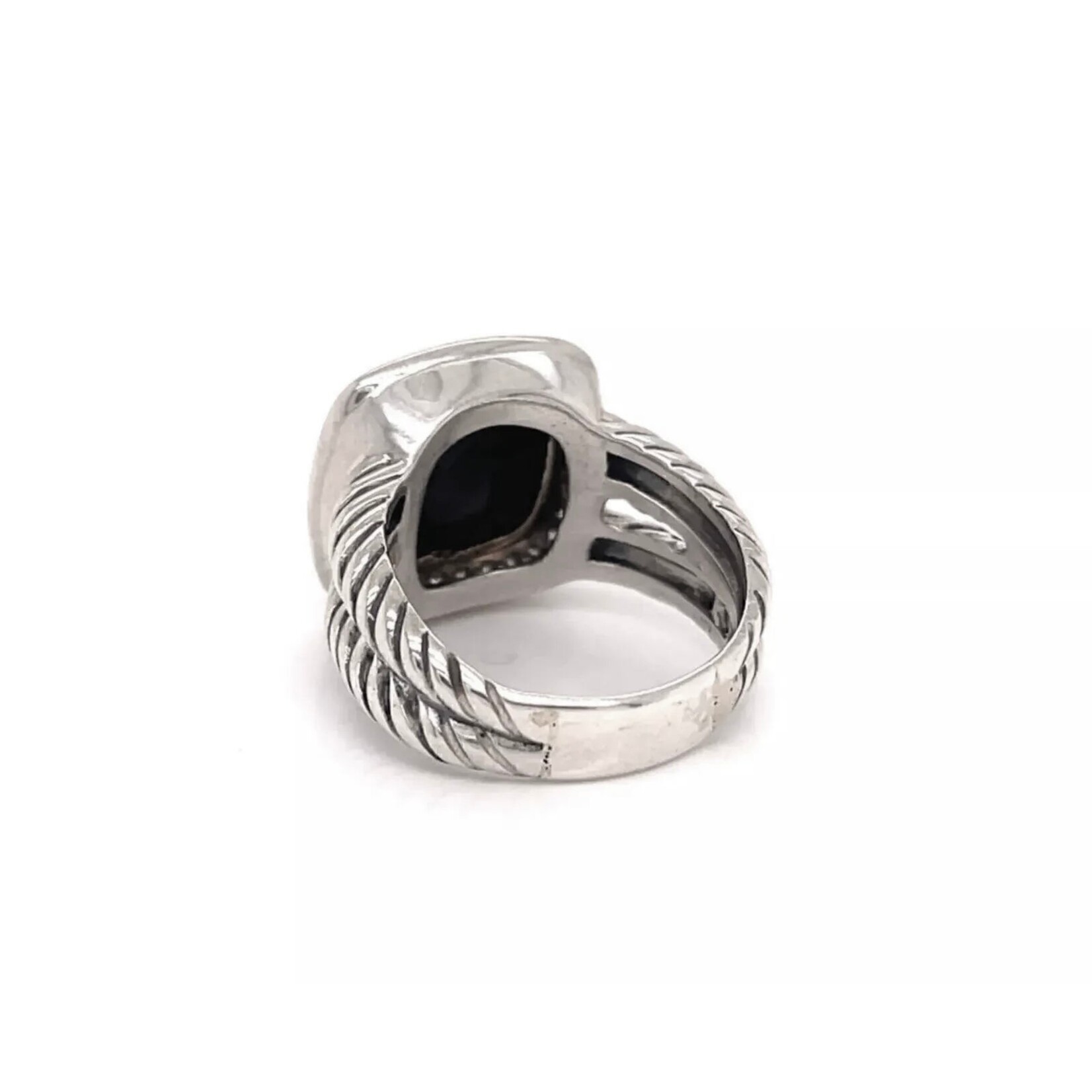 Sterling Silver Black Onyx & Diamond David Yurman Albion Ring