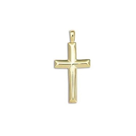 14K Yellow Gold Large Angled Cross - M. Pope and Co