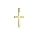 Solid 14K Yellow Gold Large Angled Cross