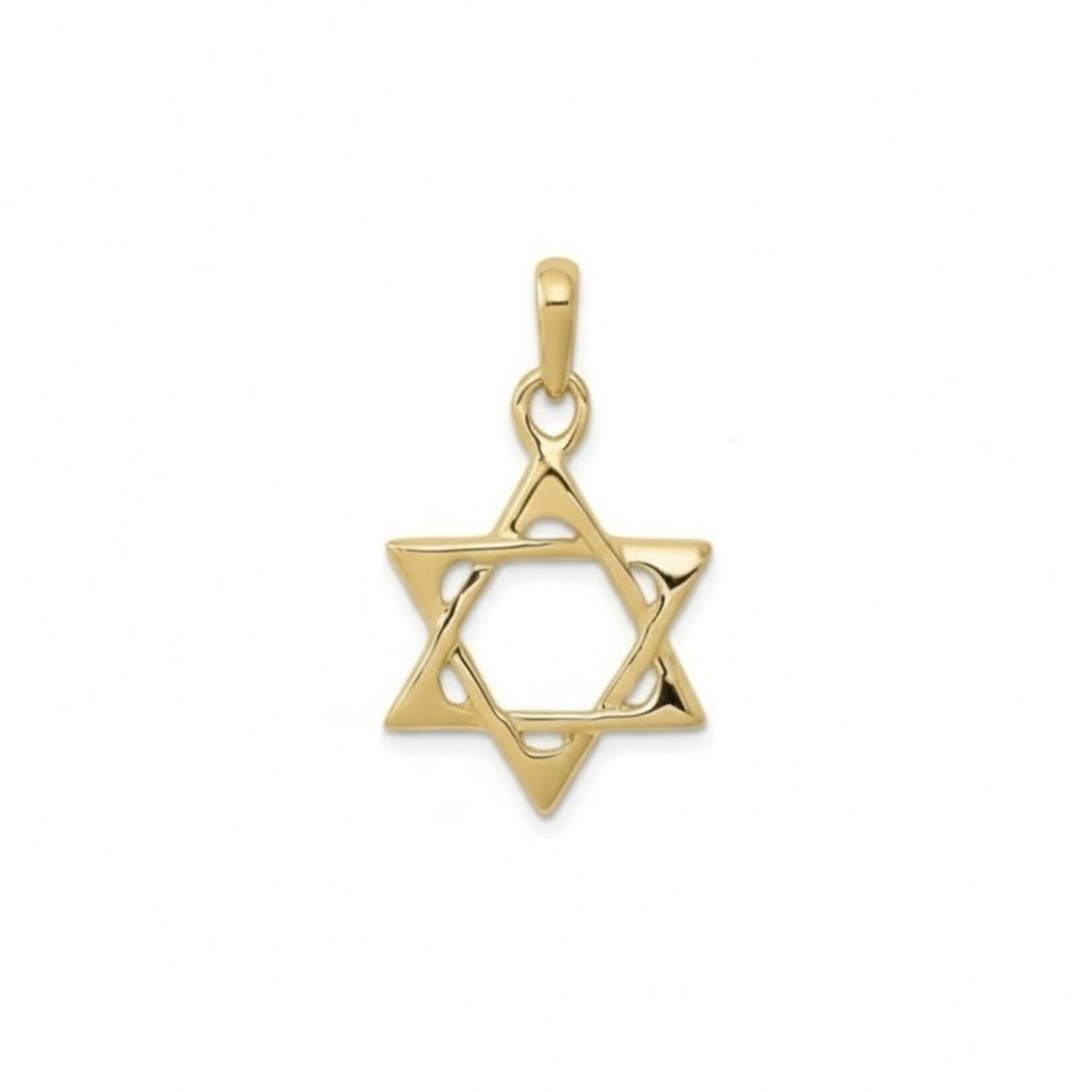 14K Yellow Gold Star of David Pendant