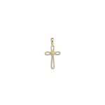 Solid 14K Yellow Gold Open Cross