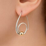 Sterling Silver Gold Ball Wire Twist Drop Designer Ed Levin