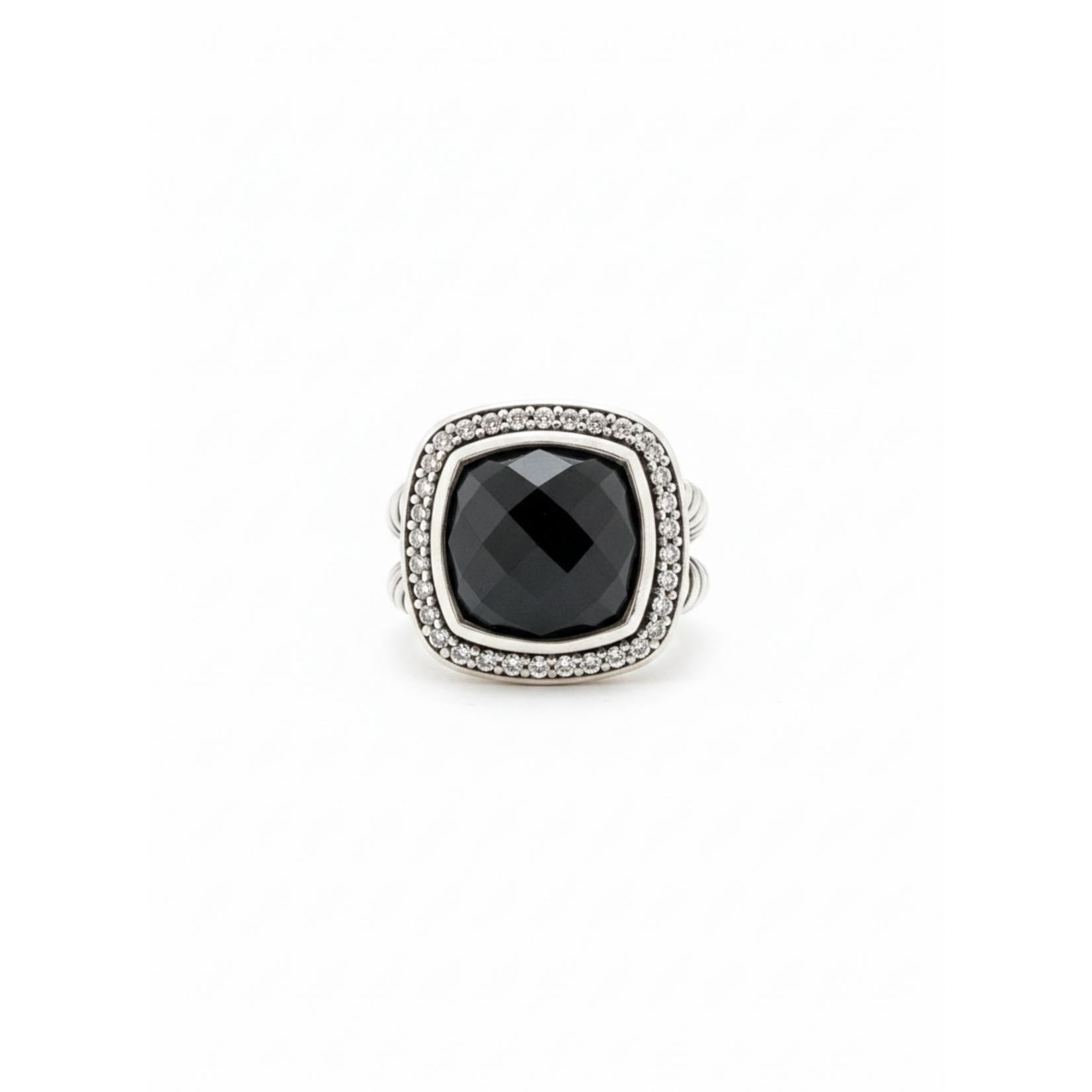 Sterling Silver Black Onyx & Diamond David Yurman Albion Ring