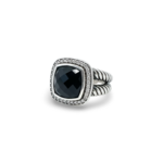 Sterling Silver Black Onyx & Diamond David Yurman Albion Ring