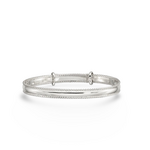 Sterling Silver Baby Beaded Edge Adjustable Bangle