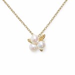 14K Yellow Gold Petite Pearl Cluster Pendant