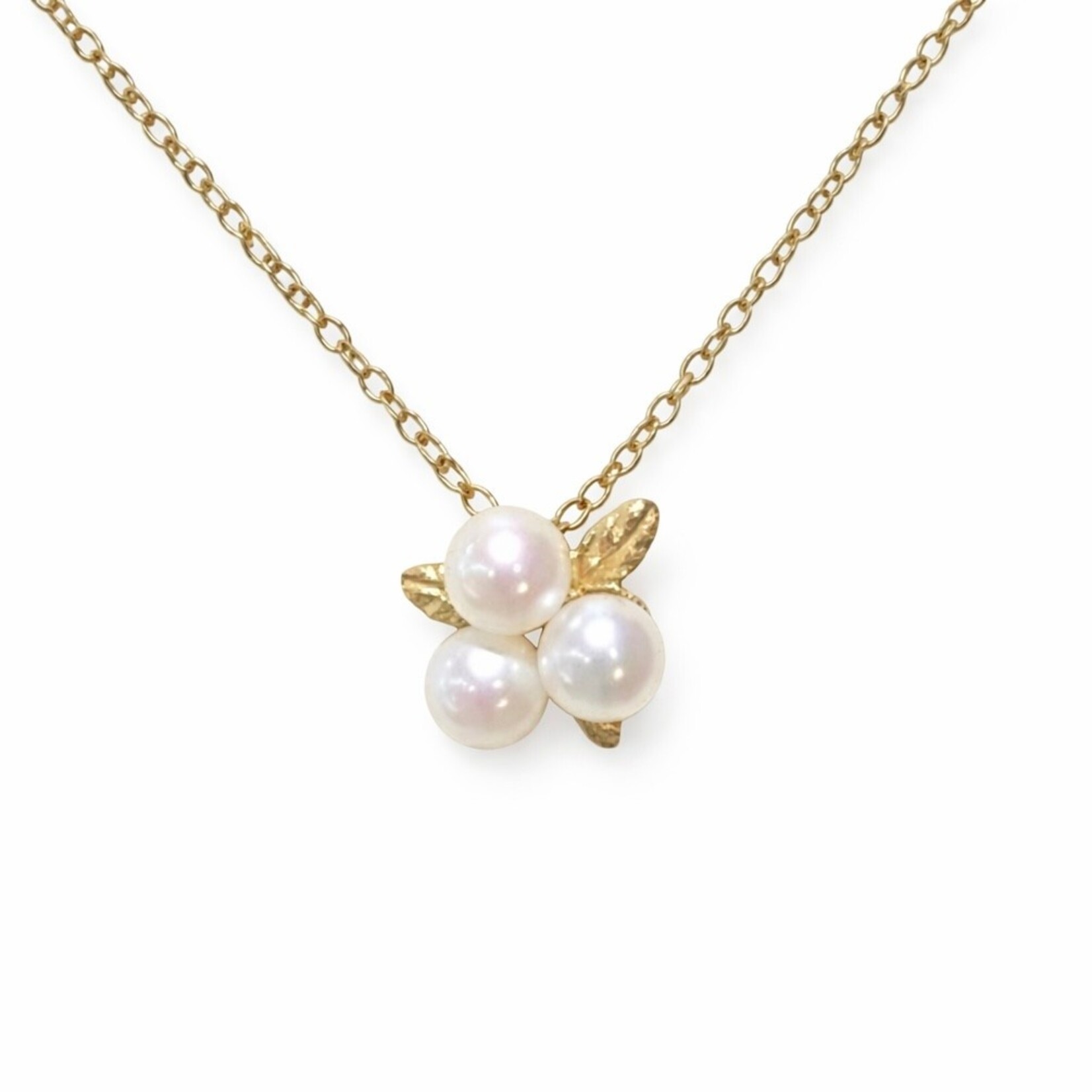 14K Yellow Gold Petite Pearl Cluster Pendant