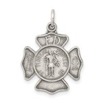 Sterling Silver St. Florian Protect Us Badge Charm