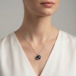 14K White Gold Octagon Blue Topaz Pendant
