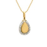 14K Yellow Gold Diamond Pear Shaped Engravable Pendant