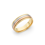 14K Gold Tri-Color Comfort Fit Band