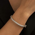 Oxidized Sterling Steel Cable Bangle