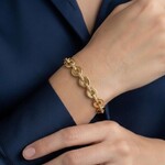 14K Yellow Gold Oval Cable Link Bracelet