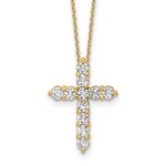 14K Yellow Gold Medium 3/4 Carat Lab Diamond Cross