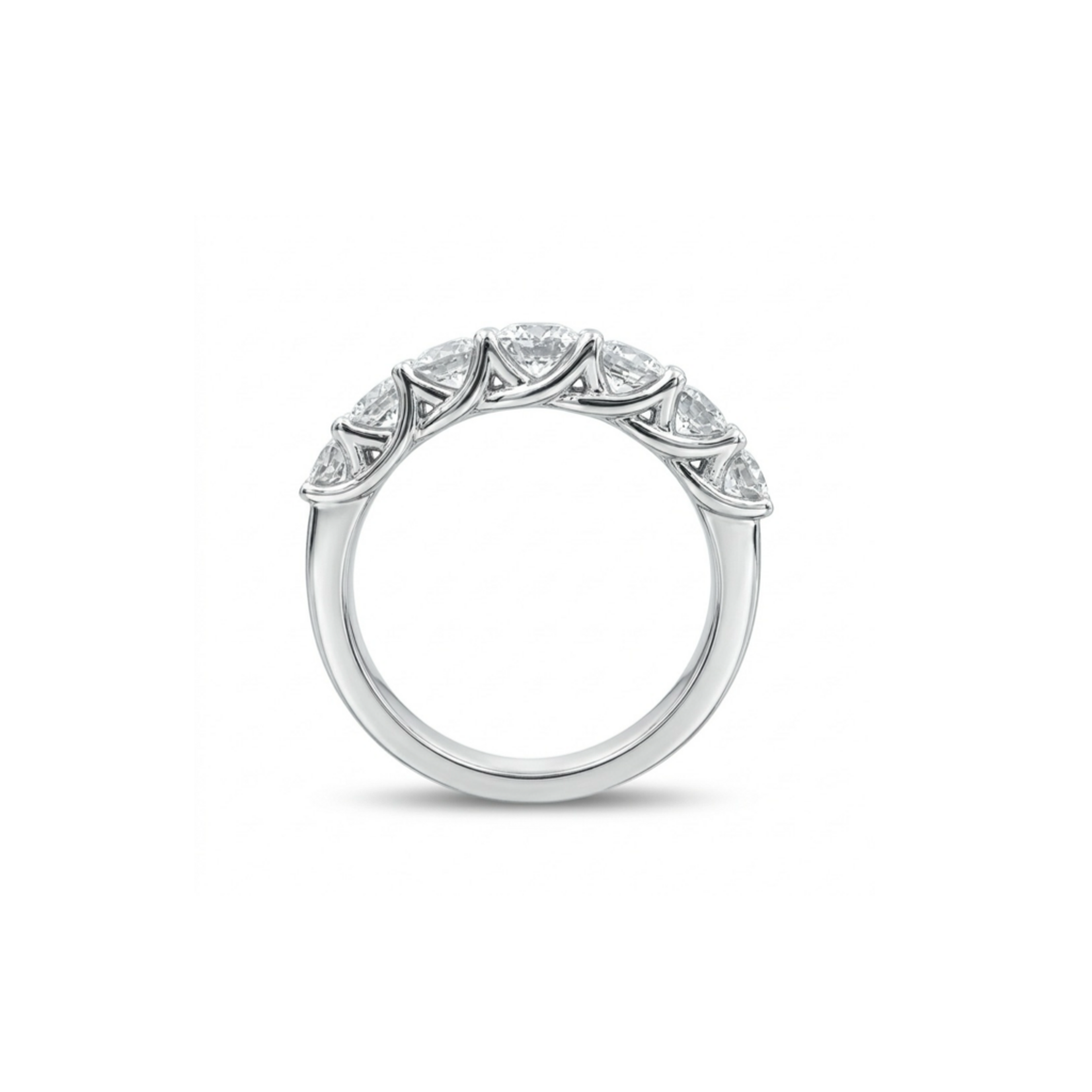 Platinum 1 1/2 Carat Diamond Trellis Band