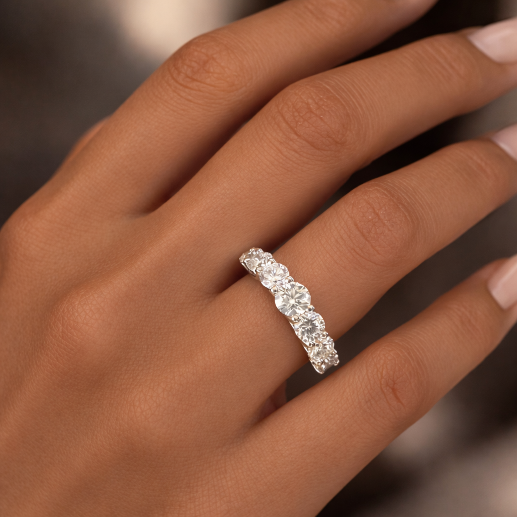 Platinum 1 1/2 Carat Diamond Trellis Band