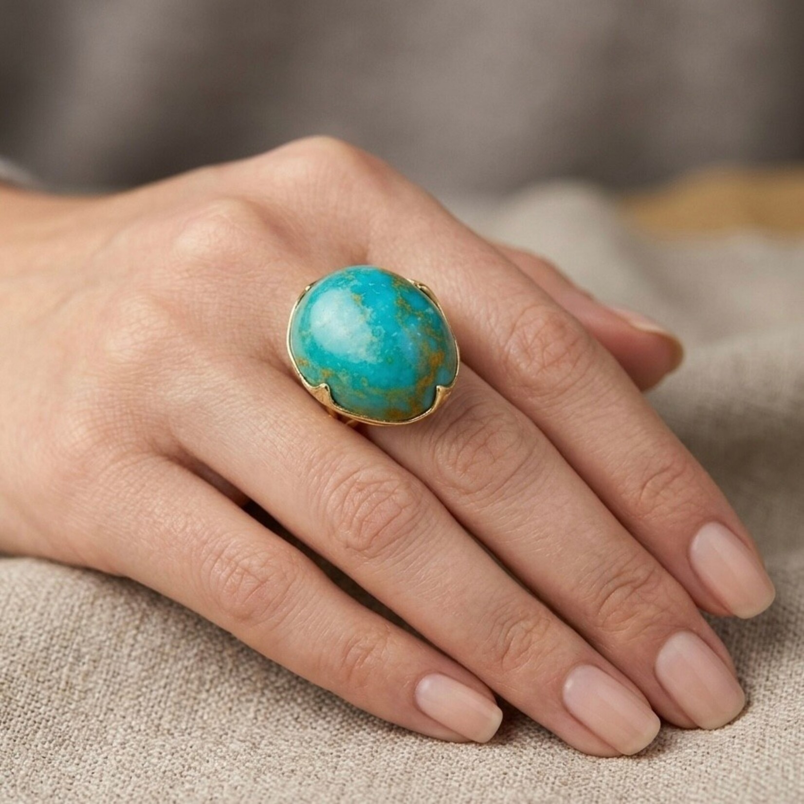 18K Yellow Gold Turquoise Ring by IPPOLITA