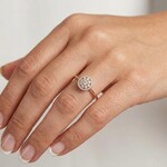 14K Rose Gold Diamond Round Pave Stacking Ring