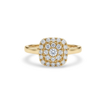 14K Yellow Gold Diamond Cushion Pave Stacking Ring