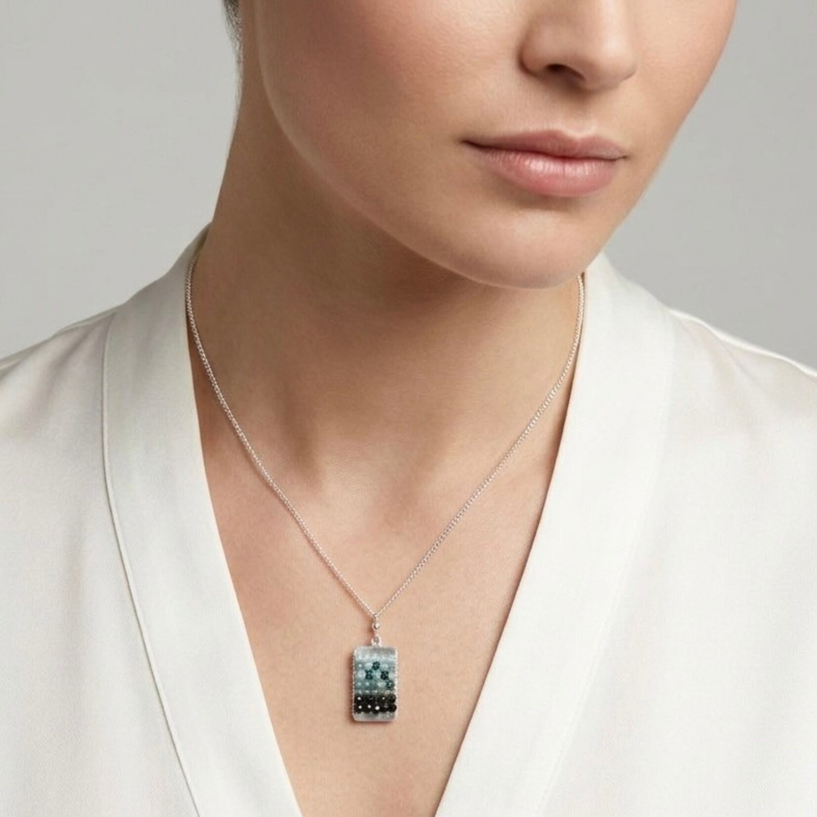 Sterling Silver Sapphire & Zircon Ombre Pendant