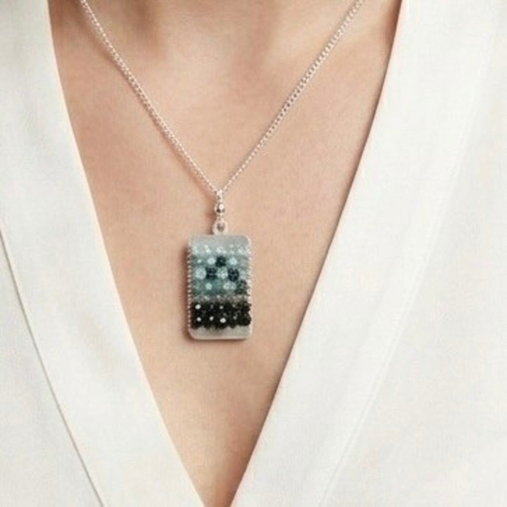 Sterling Silver Sapphire & Zircon Ombre Pendant