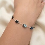 Michelle Pressler Sterling Silver Moonstone, Sapphire, Tourmaline Bracelet