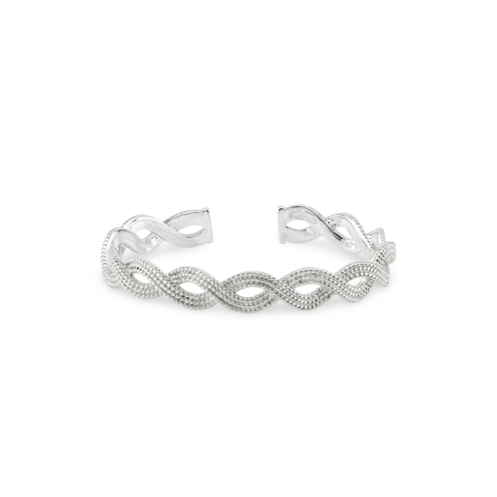 Sterling Silver Braided Twist Cuff Bracelet